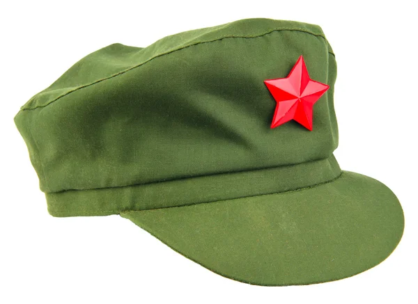 Chinese rode ster cap geïsoleerd wit — Stockfoto
