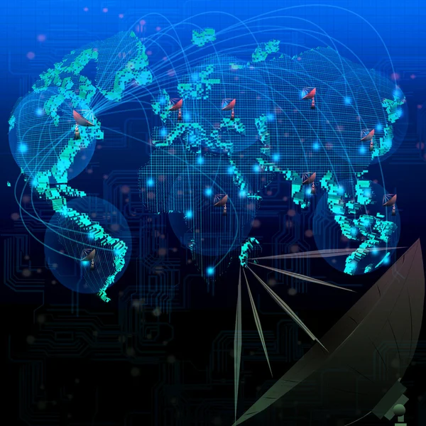 Satélites mundiales de telecomunicaciones —  Fotos de Stock