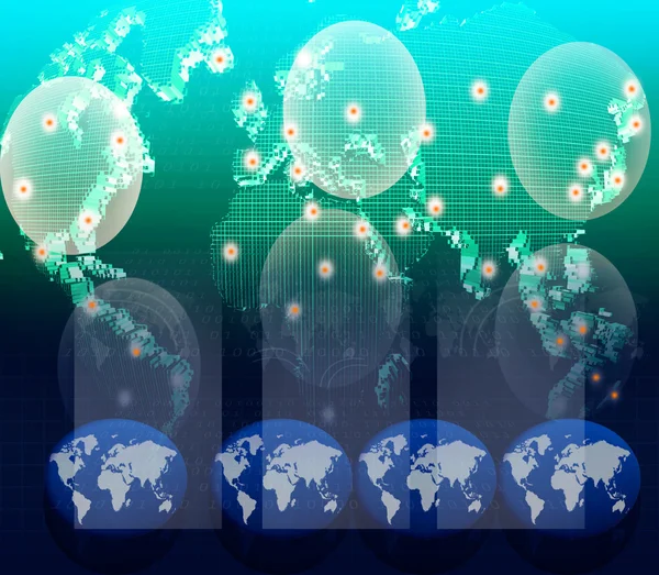 Utilisation de la carte numérique mondiale pour le fond de la technologie numérique — Photo