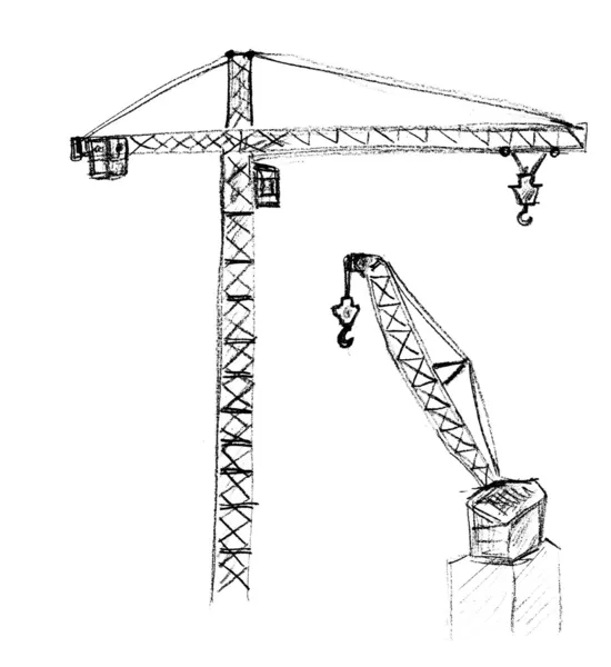 两个起重机 — 图库照片