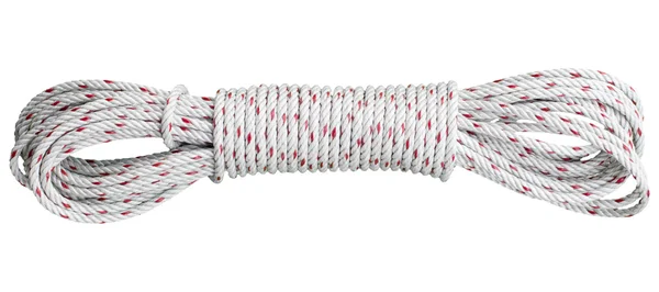 ロープの分離された白の美しいコイル — ストック写真