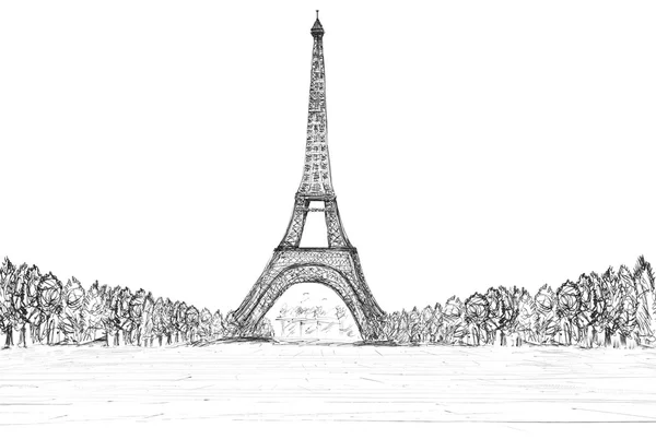 Szkicowanie eifel Tower — Zdjęcie stockowe