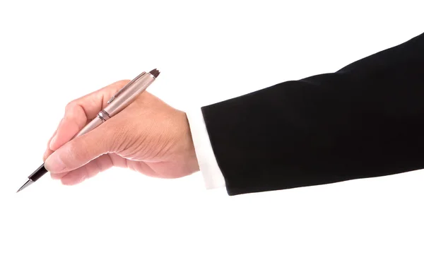 Hand van zakenman schrijven — Stockfoto