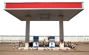 gaz lpg sıvı petrol benzin istasyonu izole beyaz