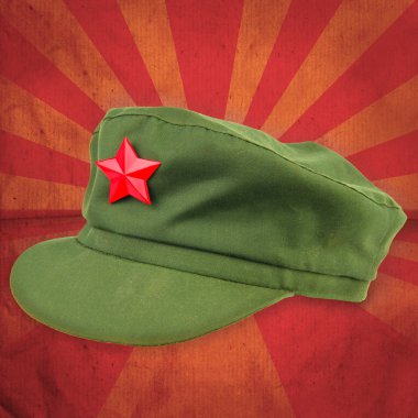 Kırmızı ışın antika arka plan stili ile Çin kırmızı yıldız kap