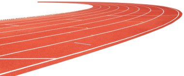 Red running track isolated on white