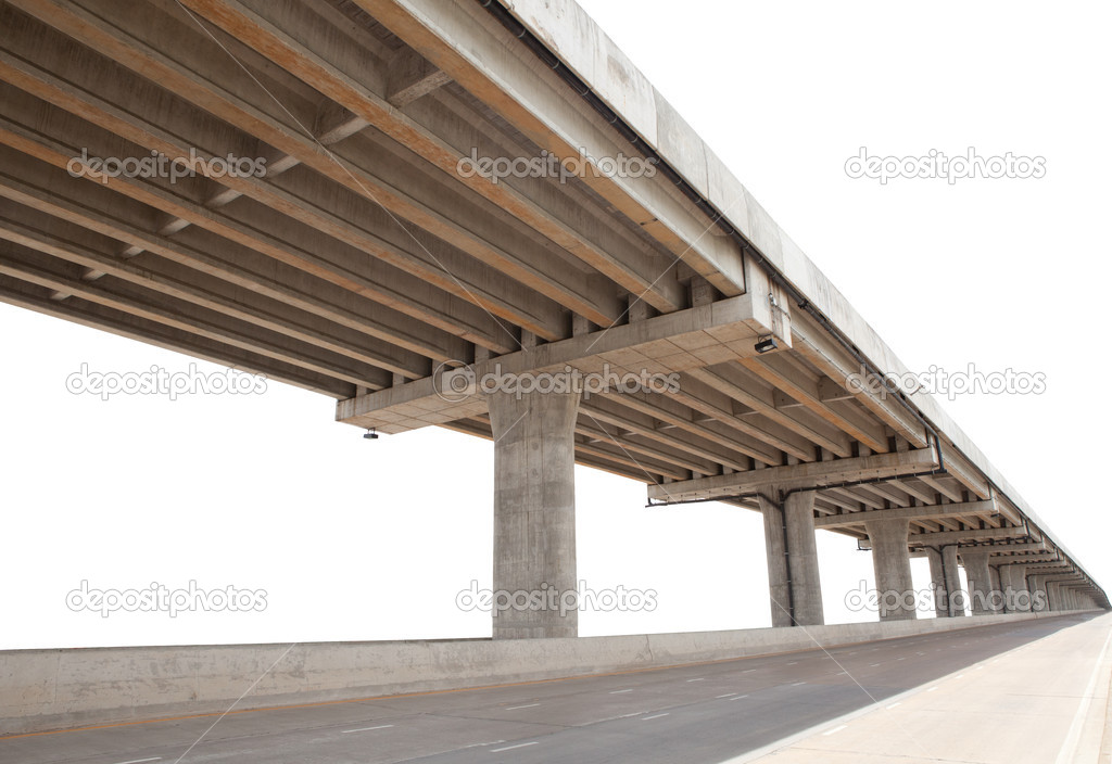 Cement bridge infra structure isolated white background use for multipurpose