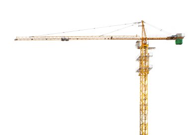 Construction crane isolated white background clipart
