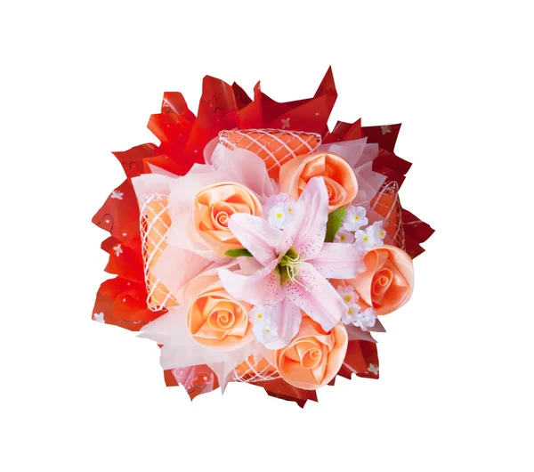 Gül buketi çiçek dekorasyon için kullanın — Stok fotoğraf
