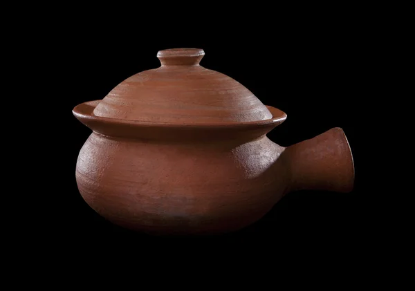 Thai tradition clay pot on black background — Stock Photo, Image
