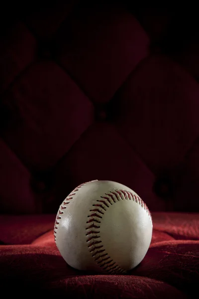 Base ball on red background — Stock Photo, Image