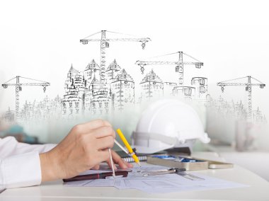 Mimar talbe çizim ve yapı bina ile çalışma