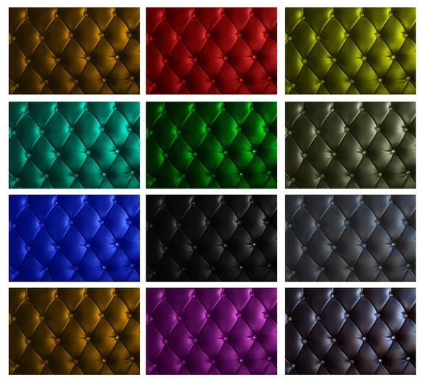 Pattern and surface of luxury sofa leather with crystal buttons — Stock Photo, Image