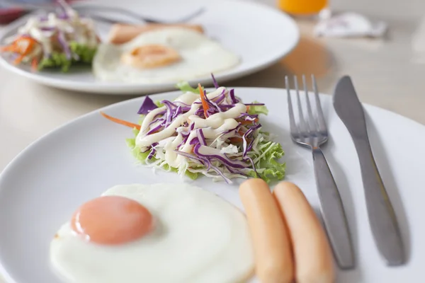 Breakfast meal on table — Stock Photo, Image