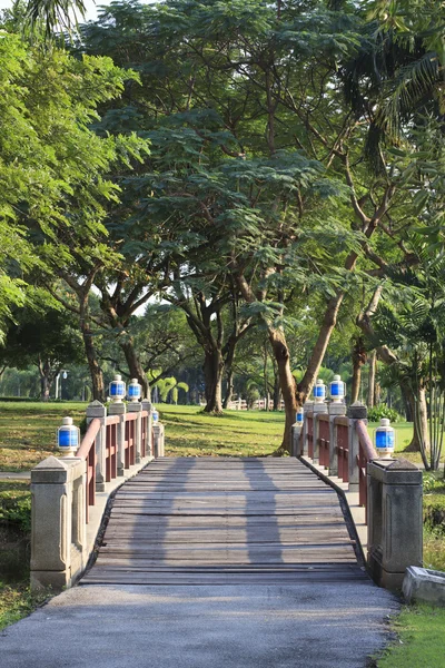 Holzbrücke im Park — Stockfoto