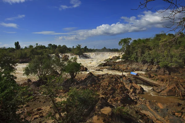 Khonprapeng water fall or mekong river in champasak southern of — Stock Photo, Image