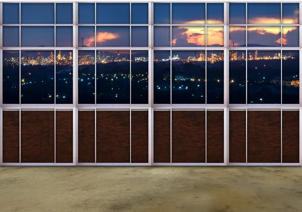 场景从重工业房地产与美丽 d 的窗口视图 — 图库照片