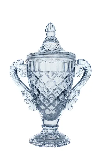 Coppa di vetro trofeo isolato bianco — Foto Stock