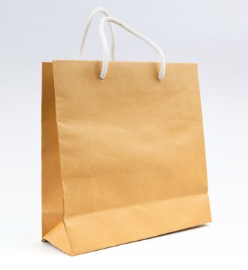 recycle paper bag on white background use for shopping and save  clipart