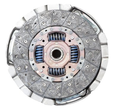 Close up surface object of used car diesel engine clutch isolate clipart
