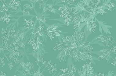 Beyaz Wormwood yapraklı kusursuz desen