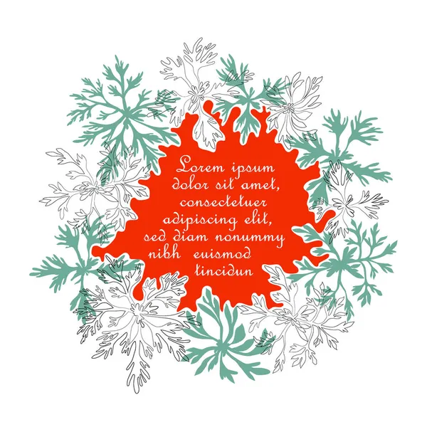 Artemisia absinthium Herb Poster, Emblem or Card — Stock Vector