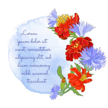 Composition with the Marigold and Cornflower wreath