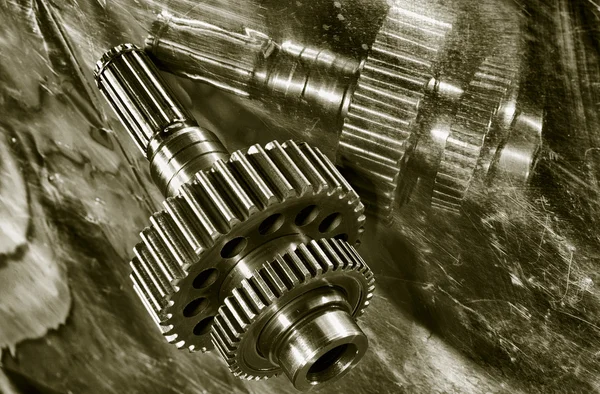 Titanium gears and cogwheels concept — Stock Photo, Image