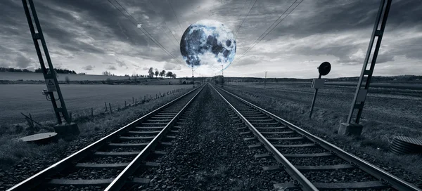 Railway into nowhere — Stock Photo, Image