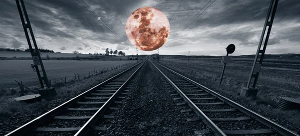 Hiçbir yerde içine demiryolu — Stok fotoğraf