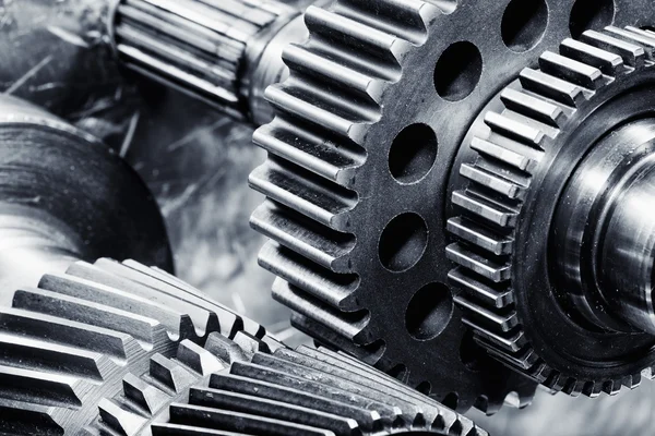 Power gears and cogs of titanium — Stock Photo, Image