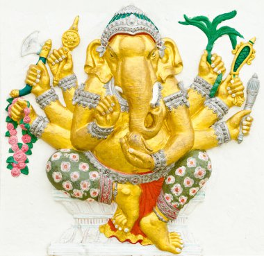 God of success 9 of 32 posture. Indian or Hindu God Ganesha avat clipart