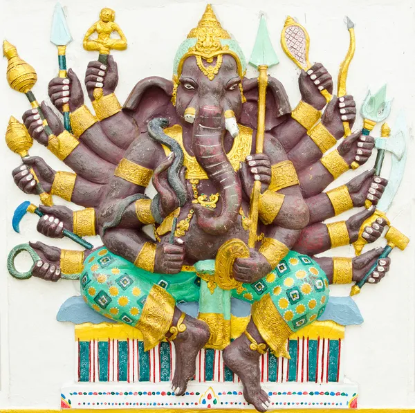 Dios del éxito 4 de 32 postura. Dios indio o hindú Ganesha avat —  Fotos de Stock
