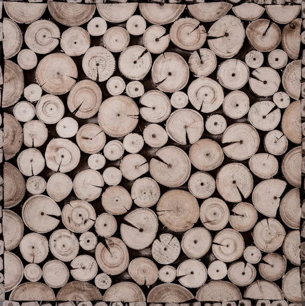 Вид на сечение декоративной резки древесины — стоковое фото