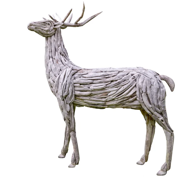 Wooden deer made from nature material, handmade — Stock Photo, Image