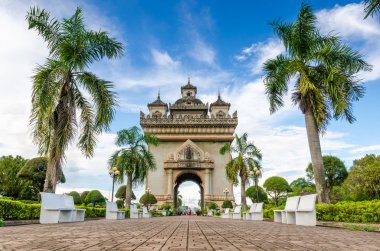 Patuxai monument in Vientiane, Laos clipart