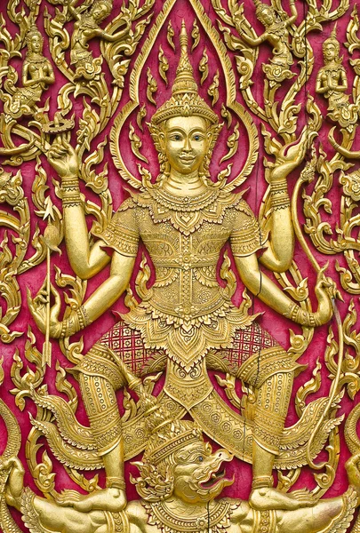 "Seraph" Drewno rzeźbione złota farba — Zdjęcie stockowe