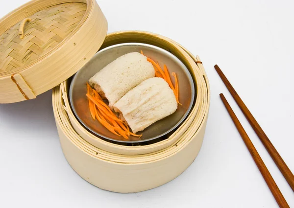 Chinese steamed dimsum Bamboo pulp in — Stock Photo, Image