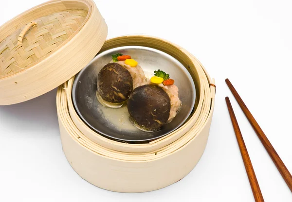 Chiński parze pieczarki potrawy dim sum — Stockfoto