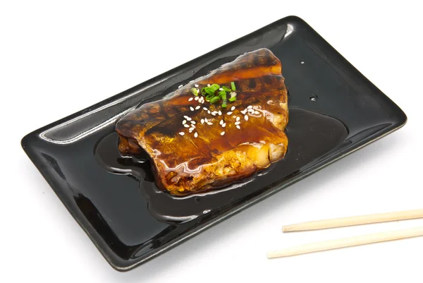 Japansk mat stil, saba fisk grillad med sås — Stockfoto