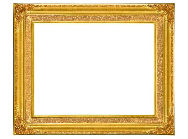 Izolované zlatý dřevěný fotorámeček — Stock fotografie