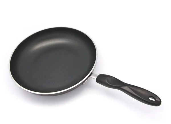 Black pan with handle Stock Image