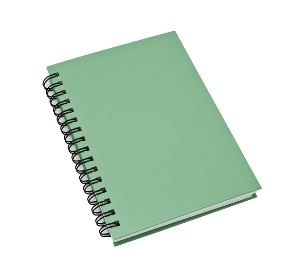 Pilha de livro de pasta de anel ou caderno verde — Fotografia de Stock