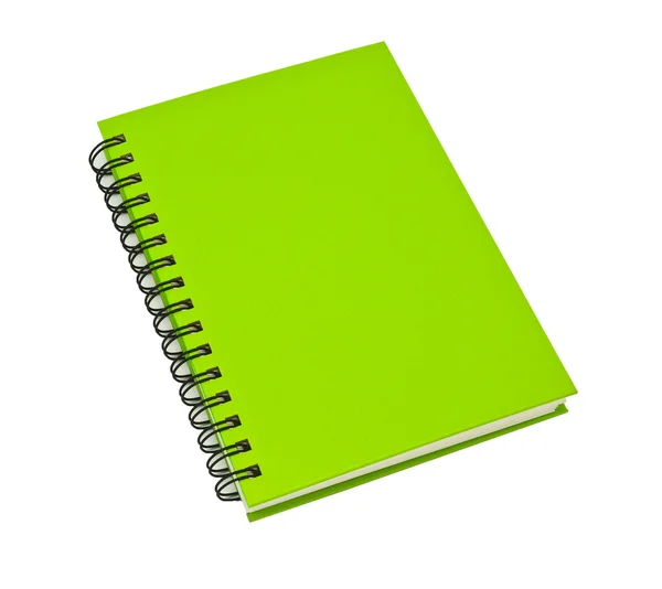 Pilha de livro de pasta de anel ou caderno verde — Fotografia de Stock