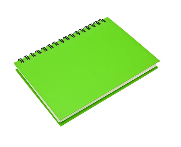Pila di libro raccoglitore anello o quaderno verde — Foto Stock