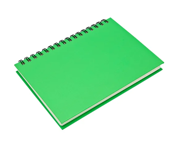 Pila de libro aglutinante anillo o portátil verde — Foto de Stock