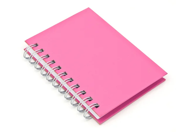 Telli defter kitap ya da pembe notebook yığını — Stok fotoğraf