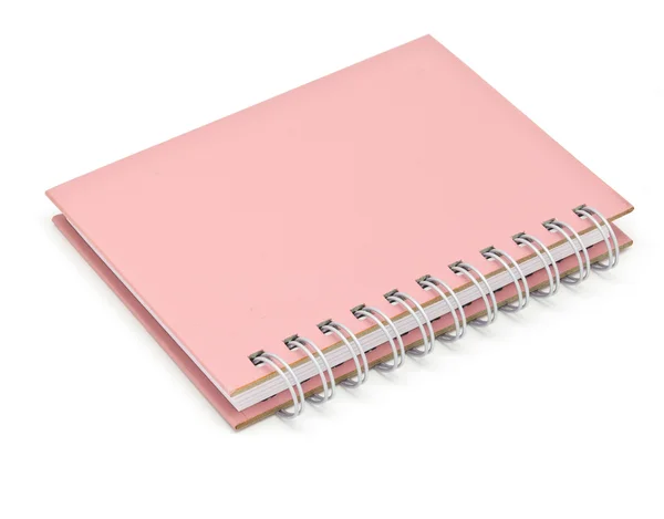 Telli defter kitap ya da pembe notebook yığını — Stok fotoğraf