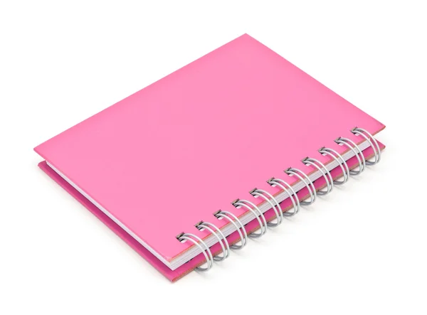 Pilha de livro de pasta de anel ou caderno rosa — Fotografia de Stock