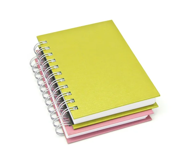 Stack of ring binder book or brown notebook — Stock Photo, Image